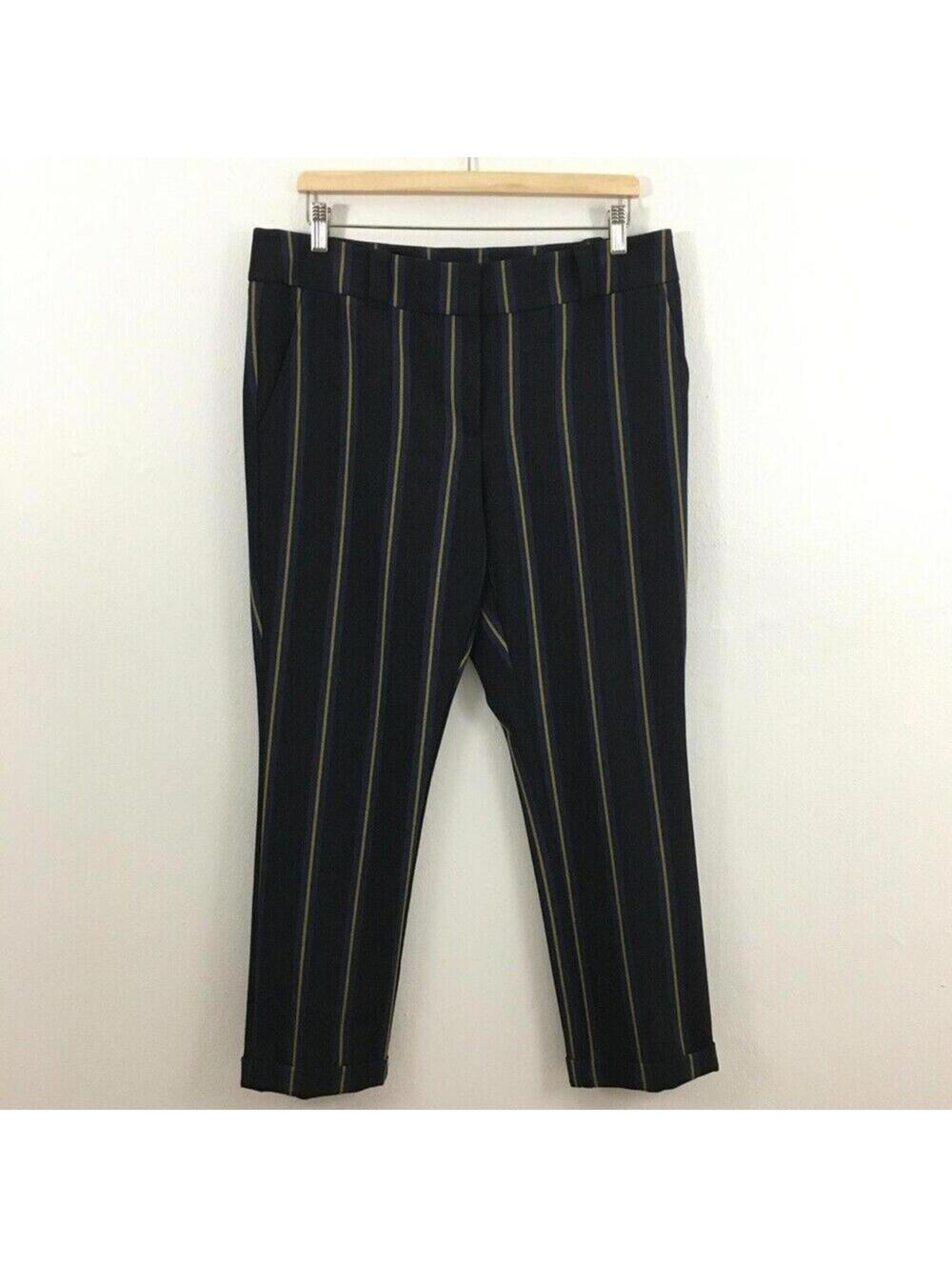 LOFT Women’s Striped Straight Leg Pants Size 10